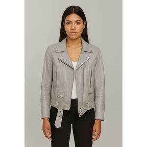 ACNE STUDIOS Leather Moto Jacket Grey Sz 38 (US 6)